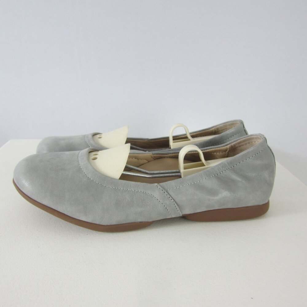 New Abeo Womens 7 M Grey Leather Slip On Ballet Flats Orthotic Footbed Support - Picture 4 of 12